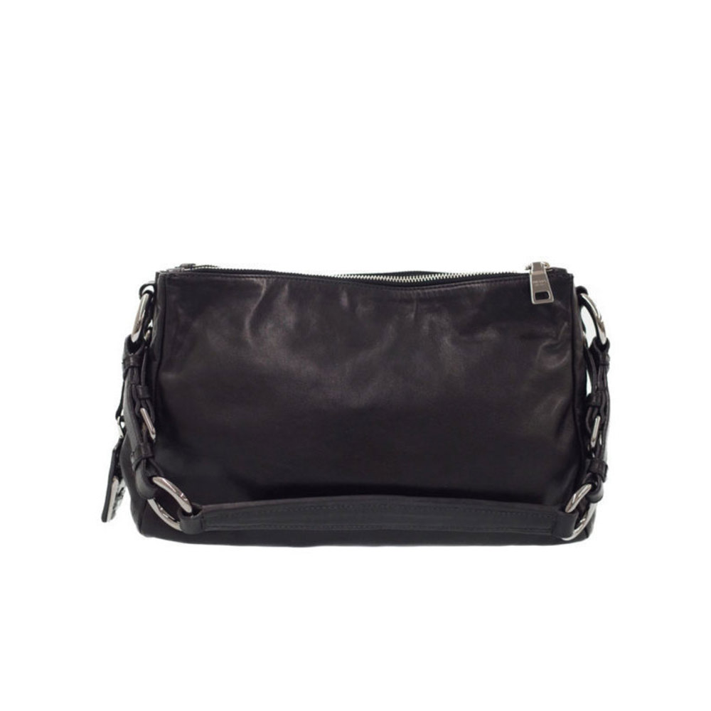 Prada Leather Semi-Shoulder Bag Black - Picture 2 of 9